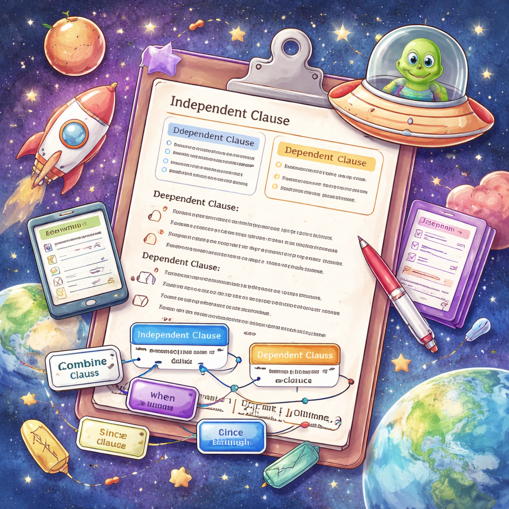 Independent vs. Dependent Clauses Worksheet - Practice for Grades 4-7